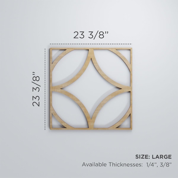 Large Crosby Decorative Fretwork Wood Wall Panels, Alder, 23 3/8W X 23 3/8H X 3/8T